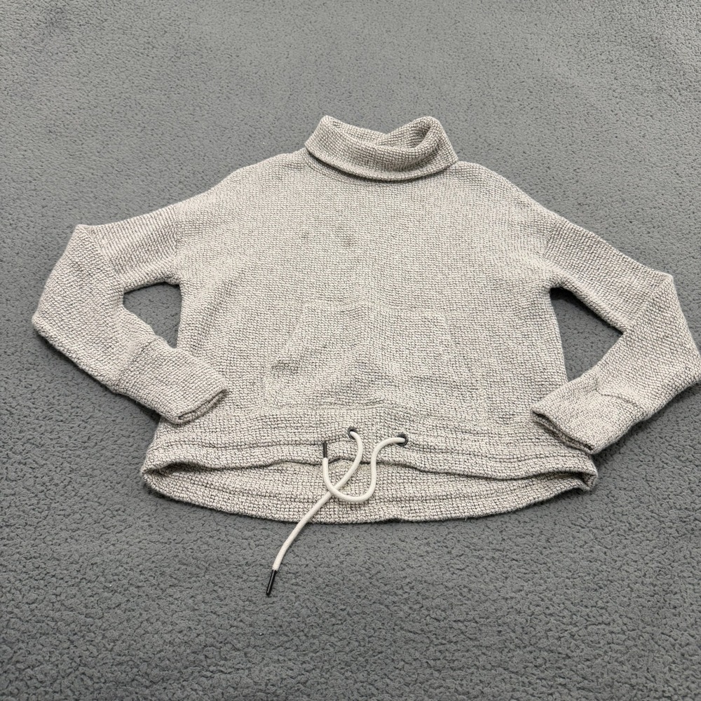 Sweaty Betty Harmonise Luxe Fleece Cowl Neck Pullover Sweater Grey XS